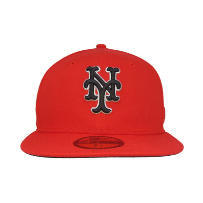 New York Mets Custom New Era 59FIFTY Cap red red Front View