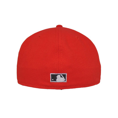 New York Mets Custom New Era 59FIFTY Cap red red Back View