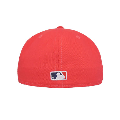 New York Yankees Custom New Era 59FIFTY Cap Lava red red Back View
