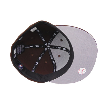 New York Yankees Custom 59FIFTY New Era Cap Burnt Wood brown Undervisor View