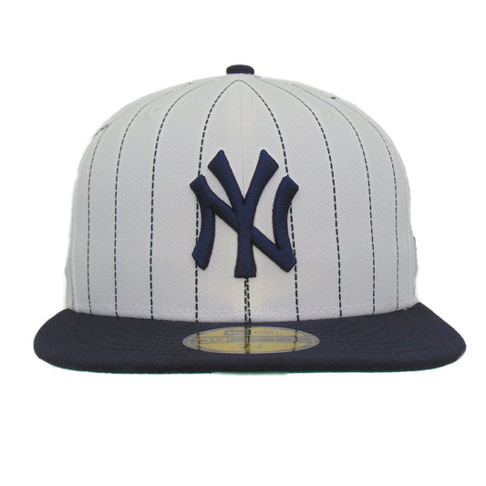 New York Yankees Custom Stripes New Era 59FIFTY White Navy Cap