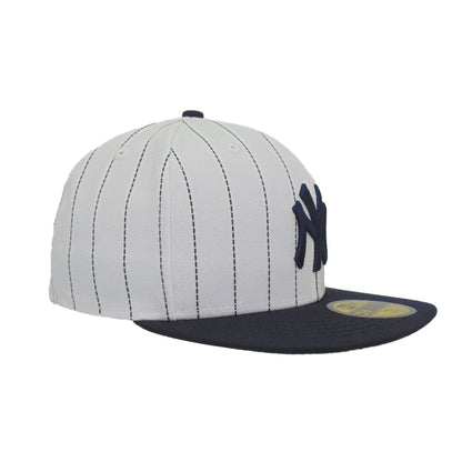 New York Yankees Custom Stripes New Era 59FIFTY White Navy Cap