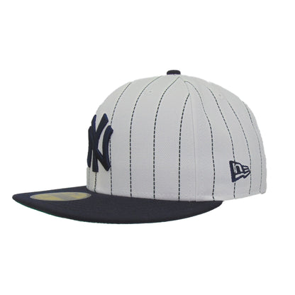 New York Yankees Custom Stripes New Era 59FIFTY White Navy Cap