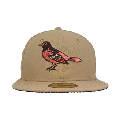 Baltimore Orioles Custom New Era 59FIFTY Cap Camel wheat Front View