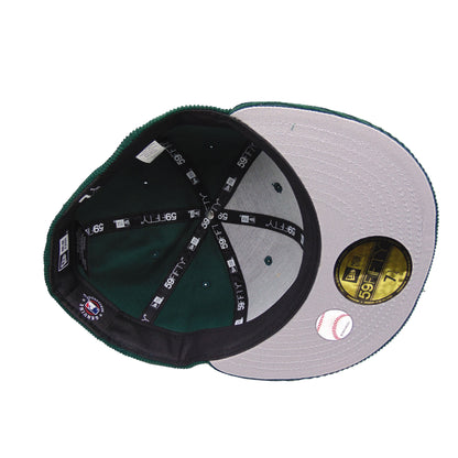 New York Yankees Custom 59FIFTY New Era Cap Dk Green Corduroy dark green Undervisor View