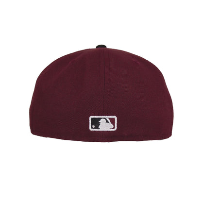 Atlanta Braves Custom New Era 59FIFTY Cap Maroon Black maroon Back View
