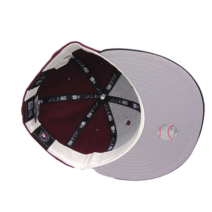 Atlanta Braves Custom New Era 59FIFTY Cap Maroon Black maroon Undervisor View
