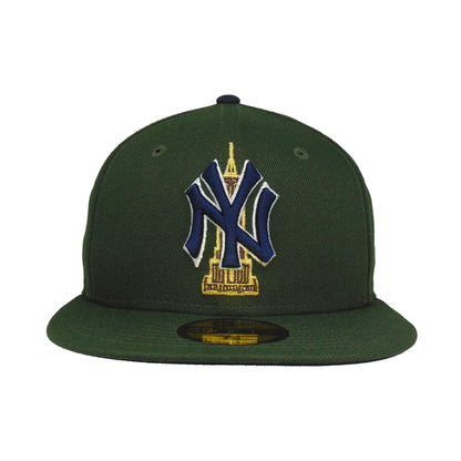 New York Yankees Custom 59FIFTY New Era Cap Empire State Seaweed dark green Front View