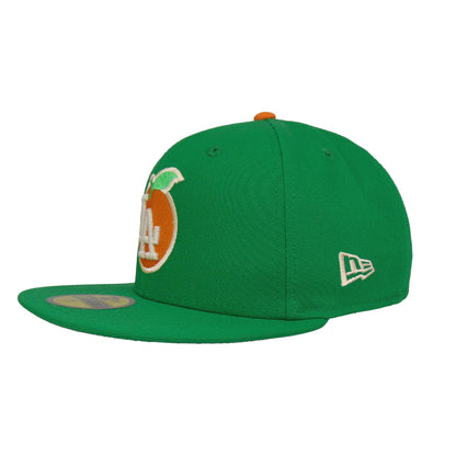 Los Angeles Dodgers Custom New Era 59FIFTY Cap Kelly Green green Side View