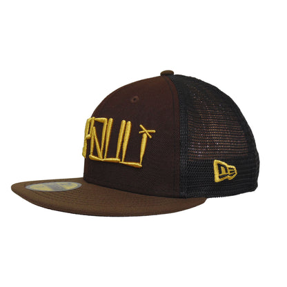 St. Pauli JF Exclusive 59FIFTY New Era Trucker Cap Cali Brown dark brown Side View