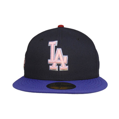 Los Angeles Dodgers Custom New Era 59FIFTY Cap Tokyo Series Navy light purple
blue Front View