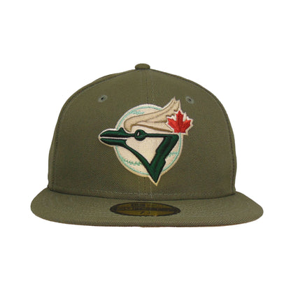 Toronto Blue Jays Custom New Era 59FIFTY Cap Olive olive Front View
