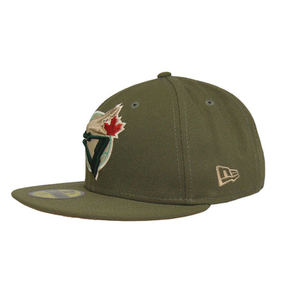 Toronto Blue Jays Custom New Era 59FIFTY Cap Olive olive Side View