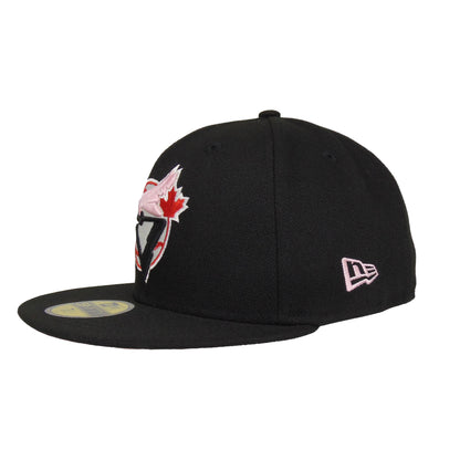 Toronto Blue Jays Custom New Era 59FIFTY Cap Black Pink black Side View