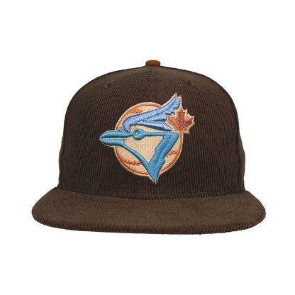 Toronto Blue Jays Custom New Era 59FIFTY Cap Walnut Corduroy brown Front View