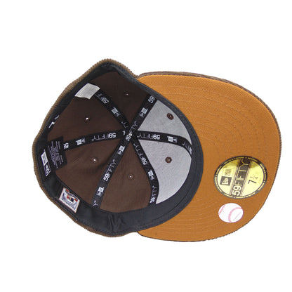 Toronto Blue Jays Custom New Era 59FIFTY Cap Walnut Corduroy brown Undervisor View