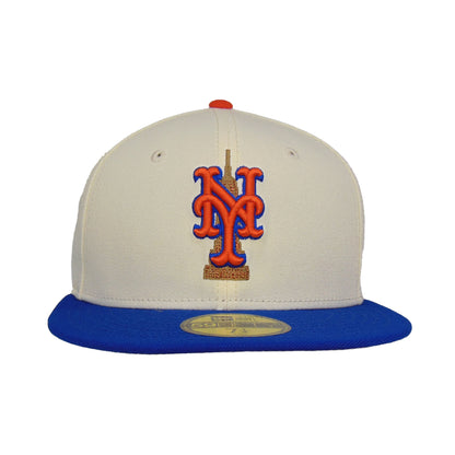 New York Mets Custom New Era 59FIFTY Cap Chrome Royal chrome
blue Front View