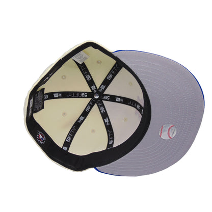 New York Mets Custom New Era 59FIFTY Cap Chrome Royal chrome
blue Undervisor View