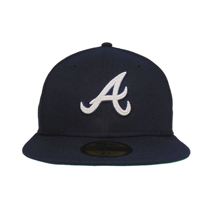 Atlanta Braves Custom New Era 59FIFTY Cap Navy Chainstitch navy Front View