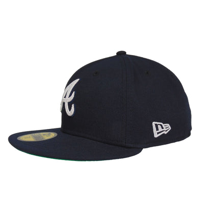 Atlanta Braves Custom New Era 59FIFTY Cap Navy Chainstitch navy Side View