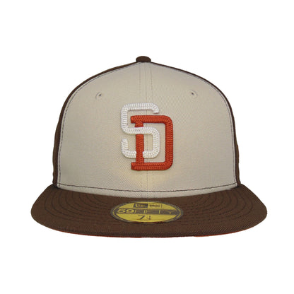 San Diego Padres Custom 59FIFTY New Era Cap Stone Brown brown
stone Front View