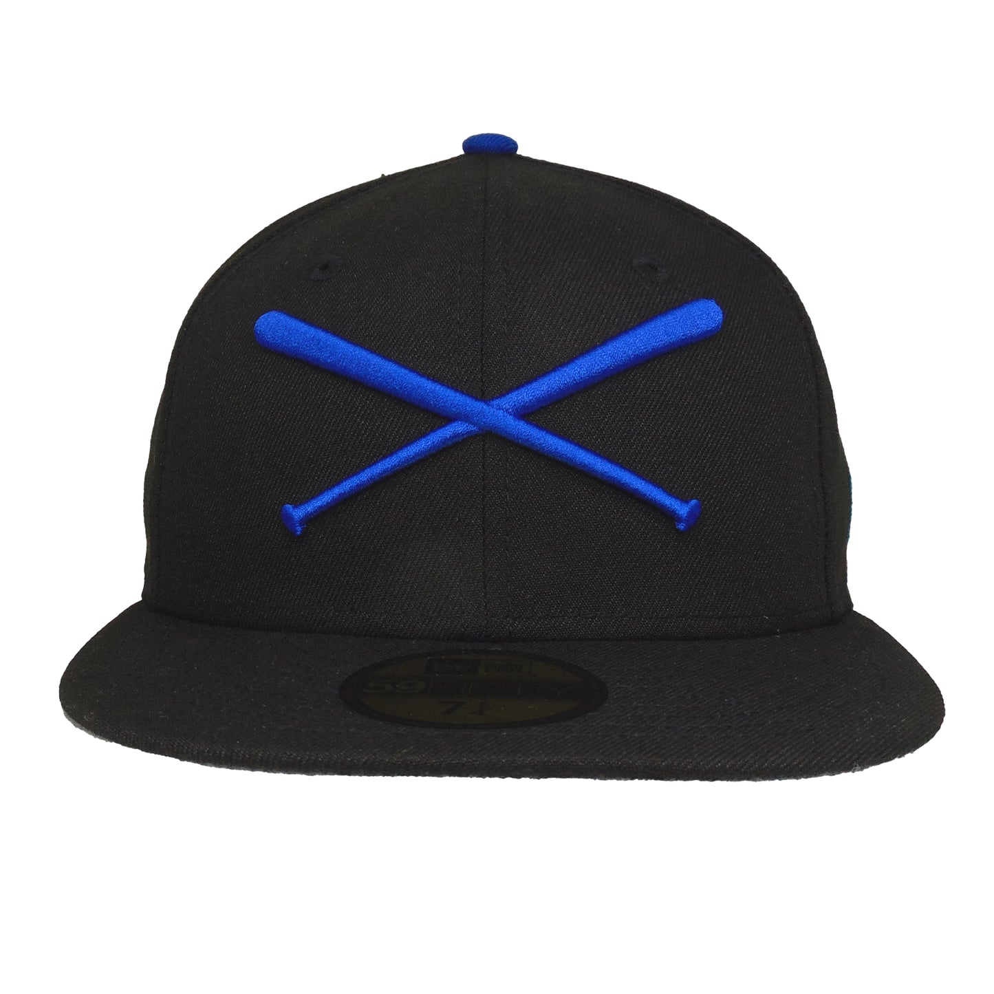 JustFitteds Crossed Bats Logo New Era 59FIFTY Cap Black Royal