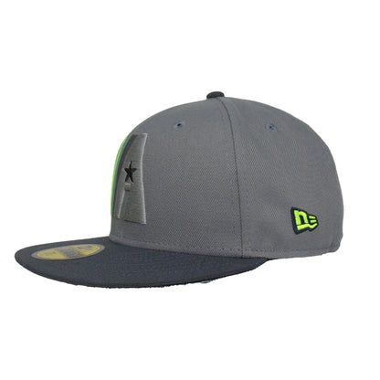 Houston Astros Custom New Era 59FIFTY Cap Gray Neon grey Side View