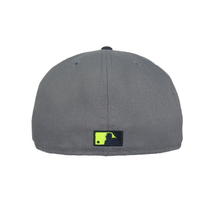 Houston Astros Custom New Era 59FIFTY Cap Gray Neon grey Back View
