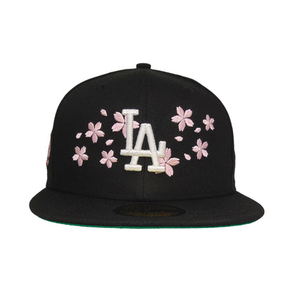 Los Angeles Dodgers Custom New Era 59FIFTY Cap Tokyo Series Floral BLK black Front View