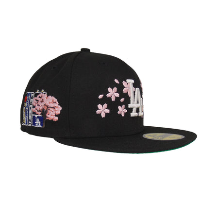 Los Angeles Dodgers Custom New Era 59FIFTY Cap Tokyo Series Floral BLK black Side View