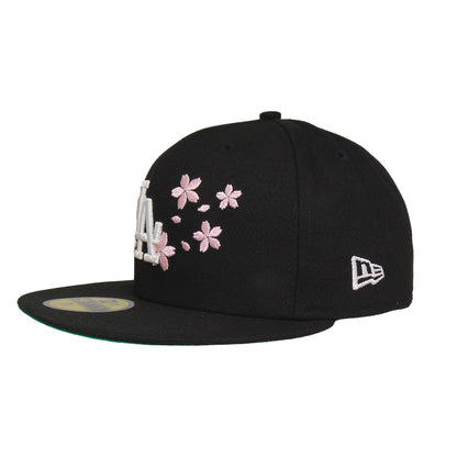 Los Angeles Dodgers Custom New Era 59FIFTY Cap Tokyo Series Floral BLK black Back View