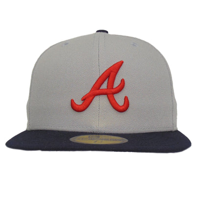 Atlanta Braves Custom New Era 59FIFTY Cap Gray Navy