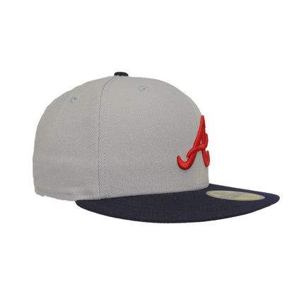 Atlanta Braves Custom New Era 59FIFTY Cap Gray Navy