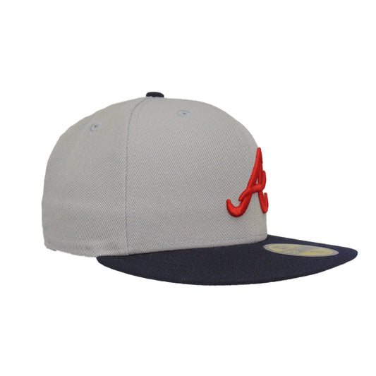 Atlanta Braves Custom New Era 59FIFTY Cap Gray Navy