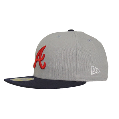 Atlanta Braves Custom New Era 59FIFTY Cap Gray Navy