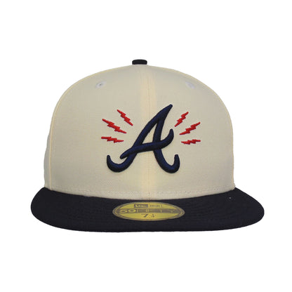 Atlanta Braves Custom New Era 59FIFTY Cap Chrome Navy chrome
navy Front View