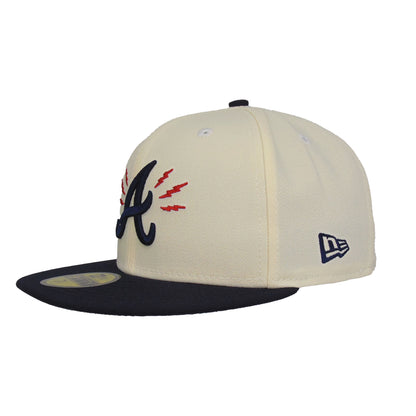 Atlanta Braves Custom New Era 59FIFTY Cap Chrome Navy chrome
navy Side View