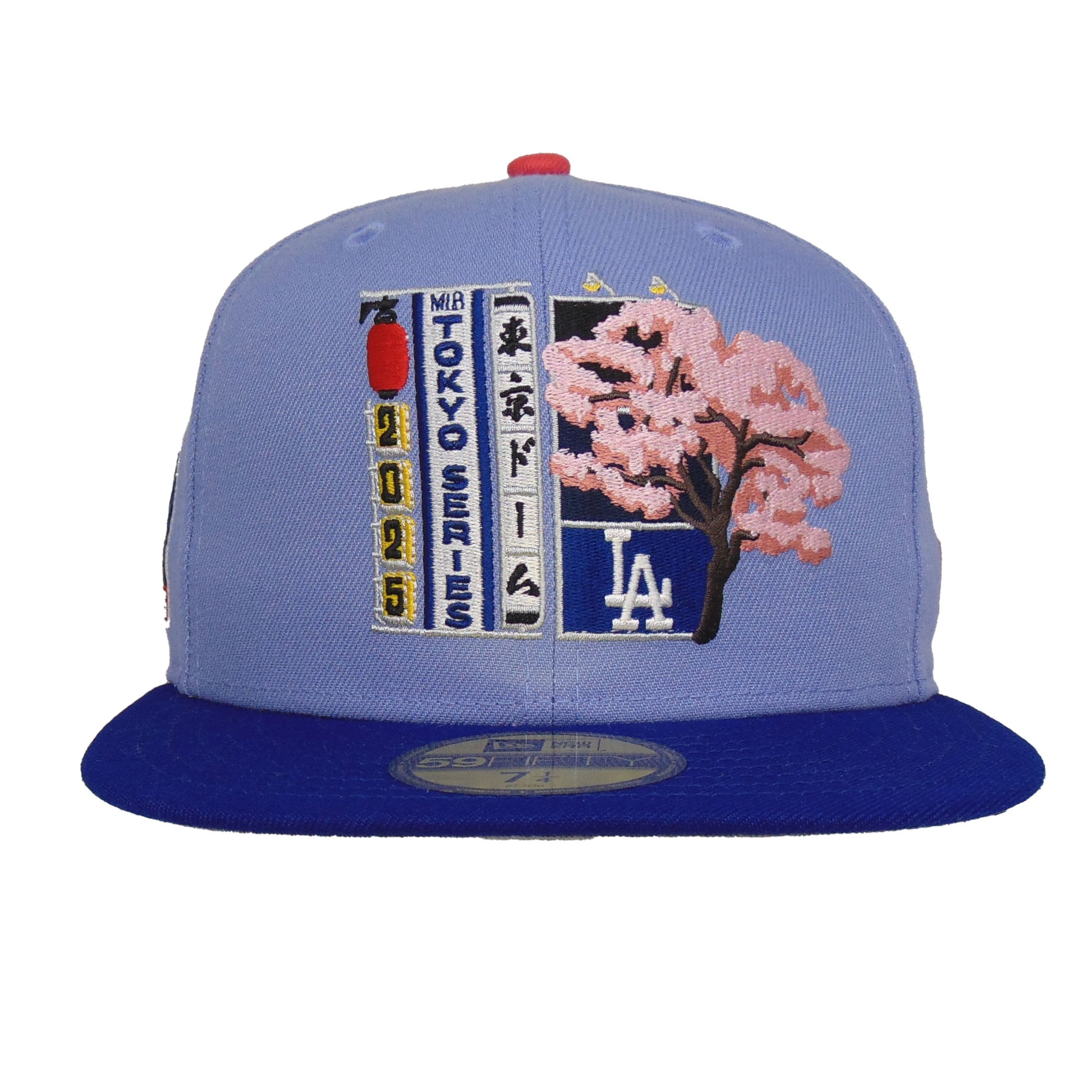Los Angeles Dodgers Custom New Era 59FIFTY Cap Tokyo Series Lavender light purple
blue Front View