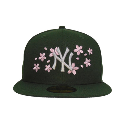 New York Yankees Custom 59FIFTY New Era Cap Seaweed Sakura dark green Front View