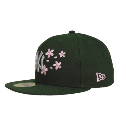 New York Yankees Custom 59FIFTY New Era Cap Seaweed Sakura dark green Side View