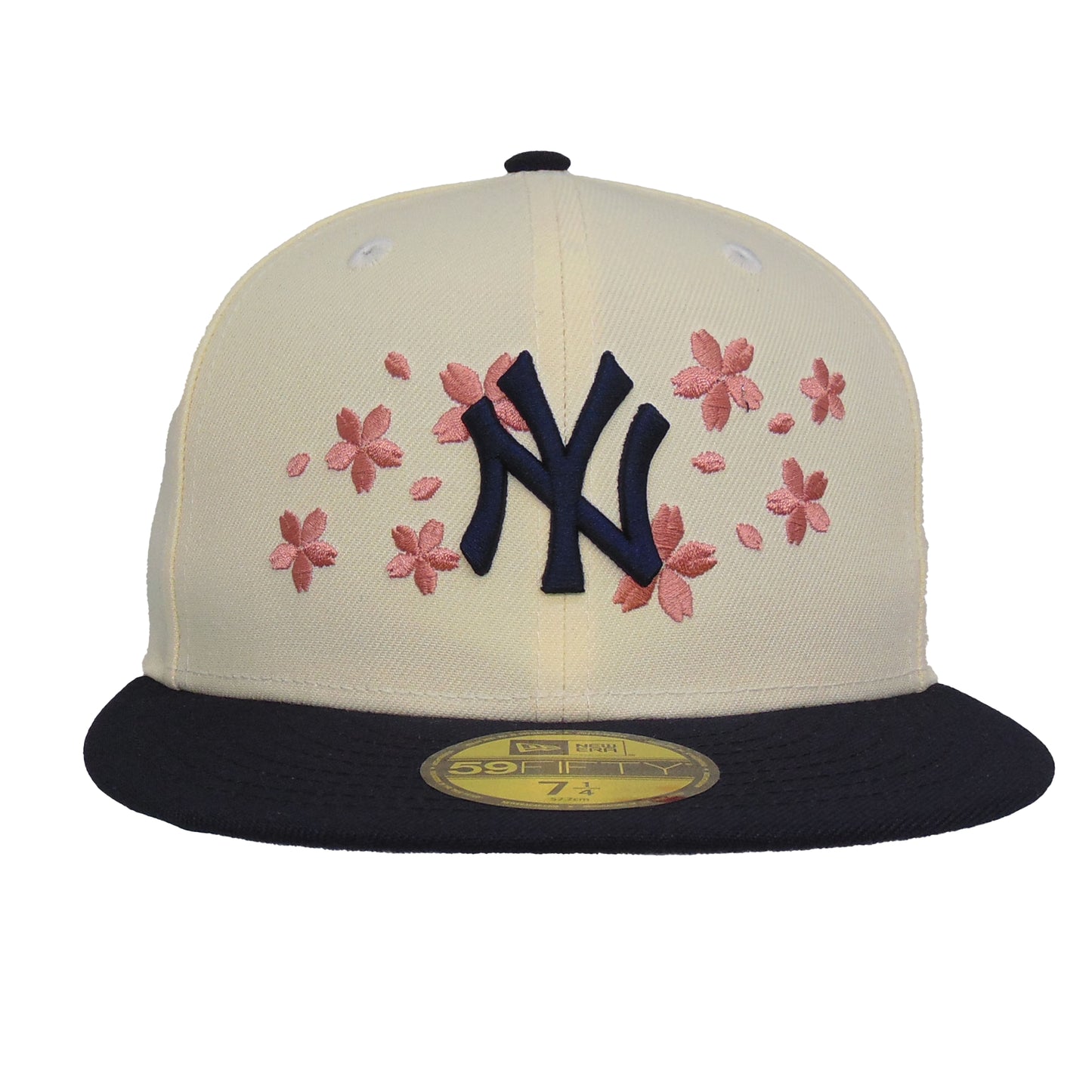 New York Yankees Custom 59FIFTY New Era Cap Chrome Sakura Floral