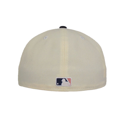 New York Yankees Custom 59FIFTY New Era Cap Chrome Sakura Floral chrome
navy Back View