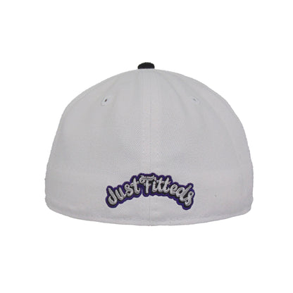 JustFitteds Crossed Bats Logo New Era 59FIFTY Cap Concorde white
black  Back View