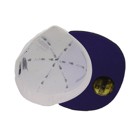 JustFitteds Crossed Bats Logo New Era 59FIFTY Cap Concorde white
black  Undervisor View