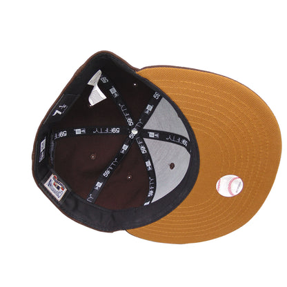 Pittsburgh Pirates Custom New Era 59FIFTY Cap Burnt Wood 1923 brown Undervisor View