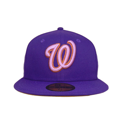 Washington Nationals Custom New Era 59FIFTY Cap Deep Purple purple Front View
