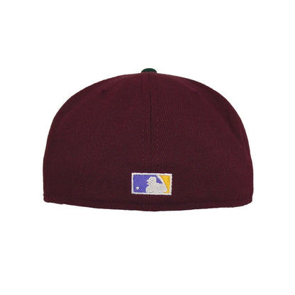 Chicago Cubs Custom New Era 59FIFTY Cap Maroon 1908 maroon
dark green
purple Back View