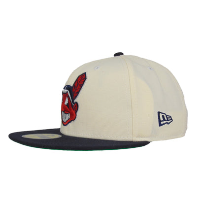 Cleveland Indians Custom 59FIFTY New Era Cap Chrome Navy