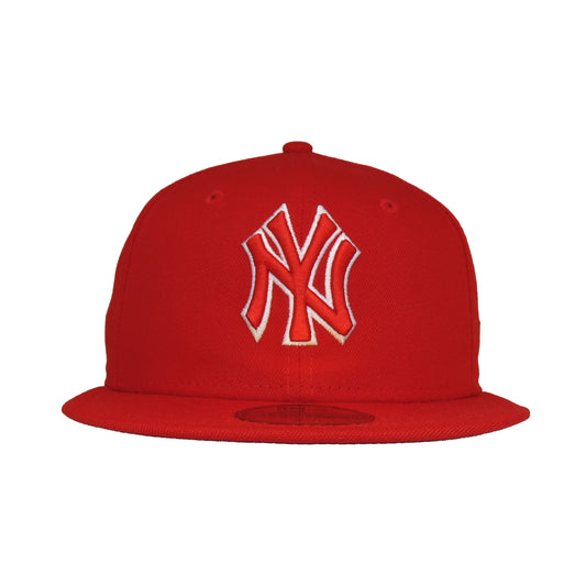 New York Yankees Custom 59FIFTY New Era Cap Scarlet tonal outline