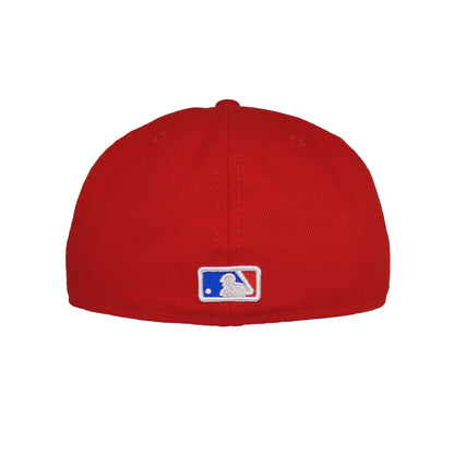 New York Yankees Custom 59FIFTY New Era Cap Scarlet tonal outline red Back View
